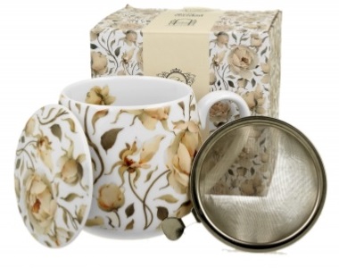 ŠOLJA ZA ČAJ SA INFUZEROM ENGLISH ROSES WHITE 