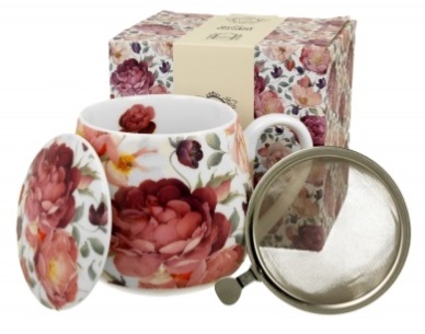 ŠOLJA ZA ČAJ SA INFUZEROM ROSES WHITE 