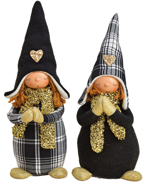 Novogodišnja figura DEVOJČICA SA KAPOM 30cm / 2 vrste 