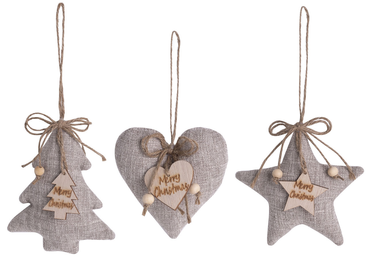 Novogodišnji ukras JELA/SRCE/ZVEZDA 11cm 