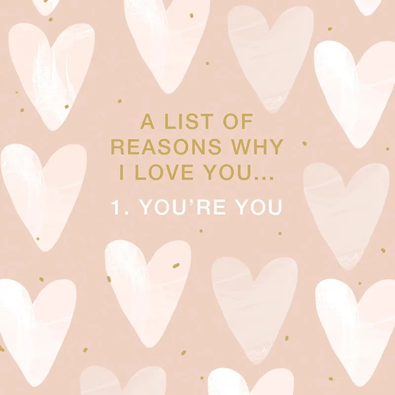 Čestitka A LIST OF REASONS I LOVE YOU 