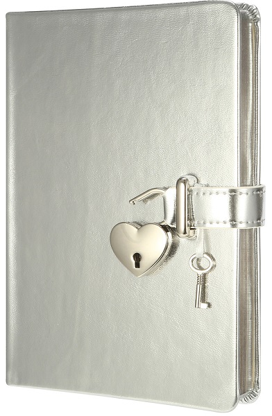 VICTORIA'S JOURNALS notes ne linije sa katancem SIVI 