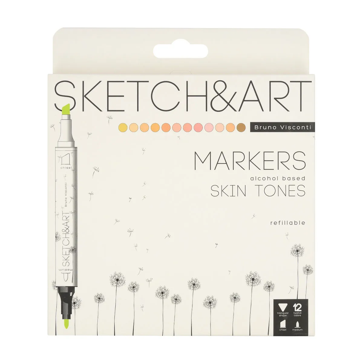 Set dvostranih markera 12 kom SKETCH&ART PORTRAIT Bruno Visconti 