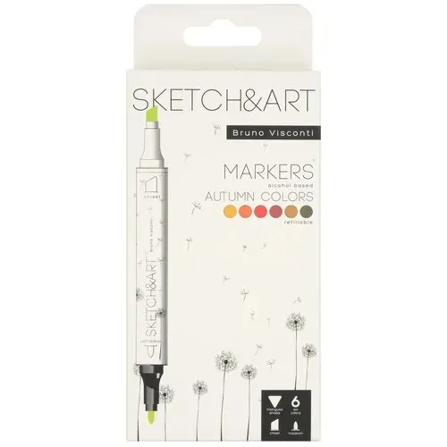 Set dvostranih markera 6 kom SKETCH&ART AUTUMN LANDSCAPE Bruno Visconti 