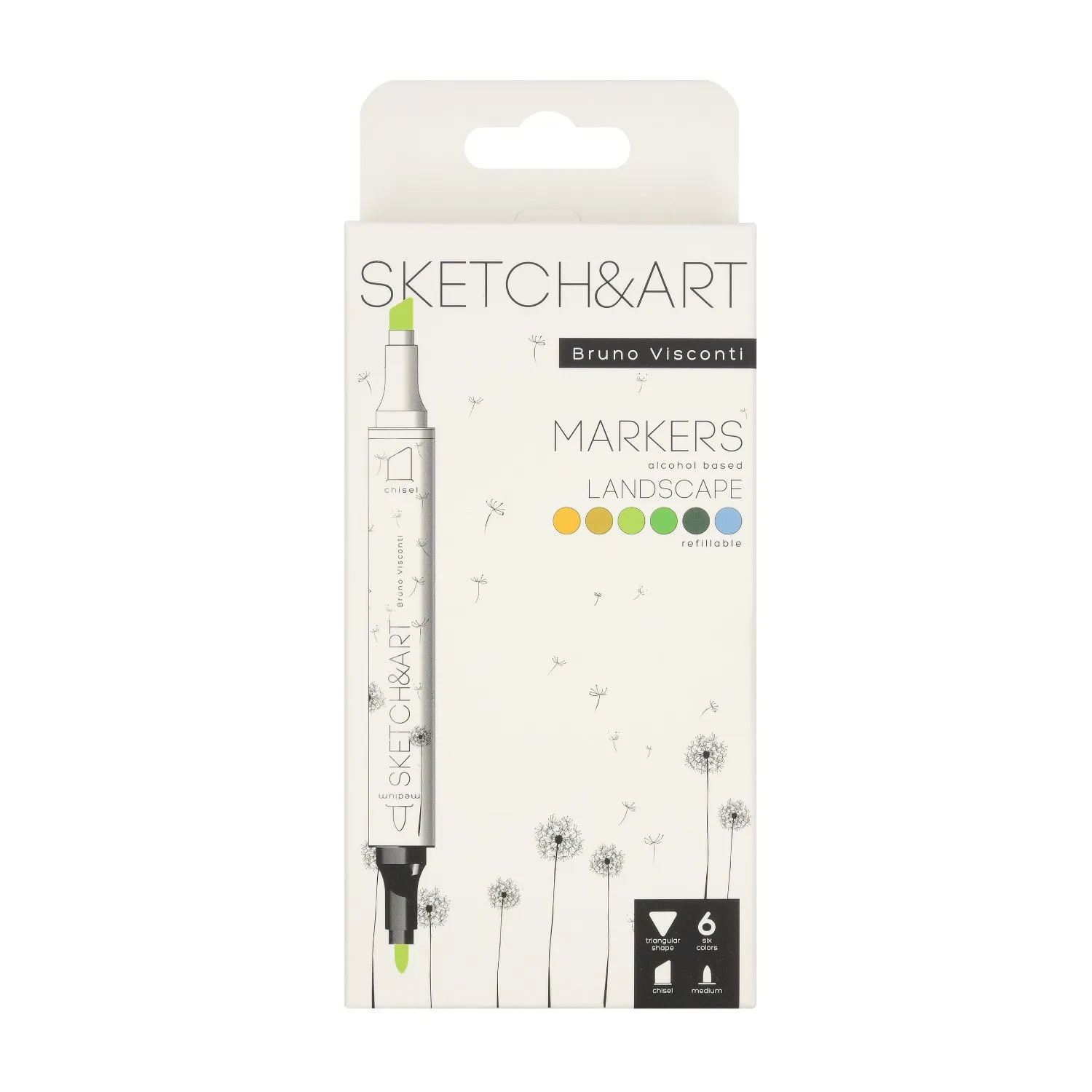 Set dvostranih markera 6 kom SKETCH&ART FOREST LANDSCAPE Bruno Visconti 