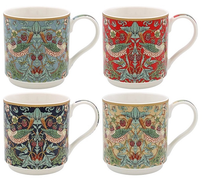 Set četiri šolje STRAWBERRY THIEF - WILLIAM MORRIS 