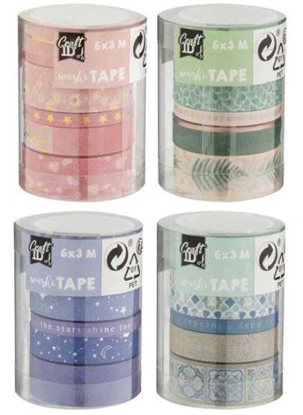 WASHI trake 6 kom x 300cm / ČETIRI VRSTE 