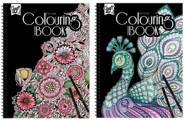 Bojanka za odrasle CVEĆE/ PAUN 28x21cm - dve vrste 