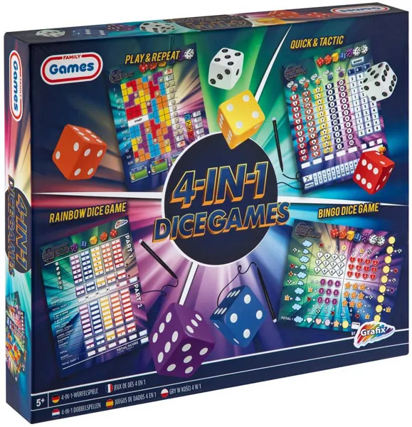 Set društvenih igara sa kockicama 4 u 1 