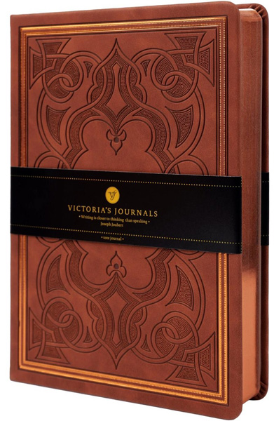 VICTORIA'S JOURNALS  notes A5 na linije VINTAGE-BRAON 
