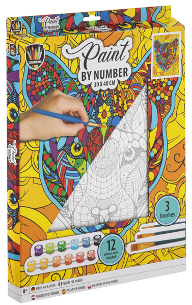 Kreativni set OBOJ PO BROJEVIMA 30x40cm - TIGAR 