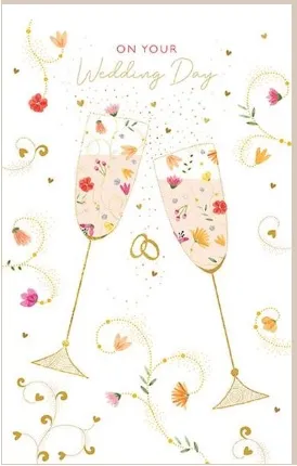 Čestitka za venčanje WEDDING CHAMPAGNE GLASSES 