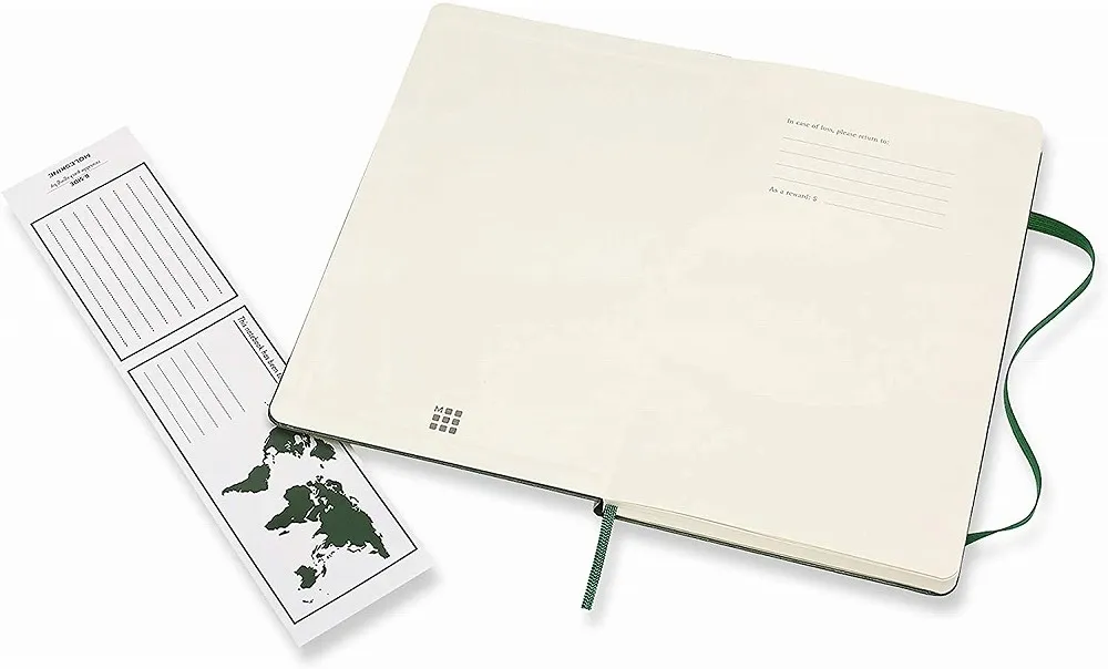 Notes 13 x 21 MOLESKINE Myrtle Green, tvrdi povez, na kvadratiće 