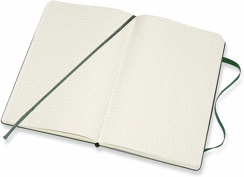 Notes 13 x 21 MOLESKINE Myrtle Green, tvrdi povez, na kvadratiće 