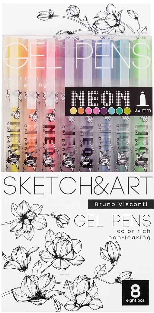 Gel pen SKETCH&ART, 8 kom, 0.5mm NEON 