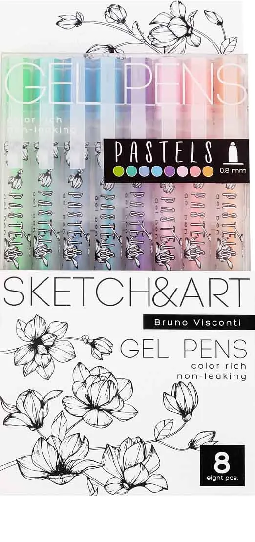 Gel pen SKETCH&ART, 8 kom, 1.0mm GLITTER 