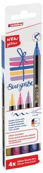 BRUSH FLOMASTERI E-1340, 1-6 MM GLITTER SET 1/4 EDDING SORTIRANO 