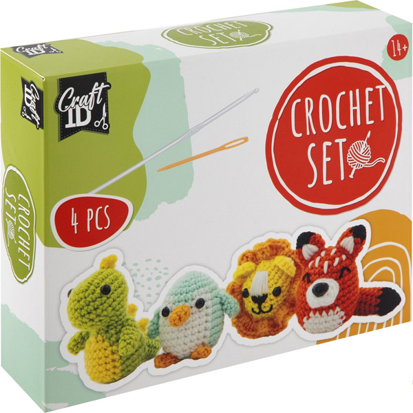 Kreativni set za heklanje LAV, PINGVIN, LISICA, DINOSAURUS 