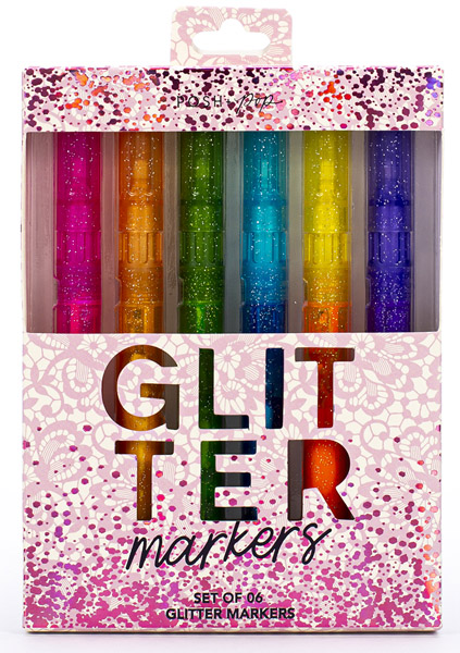 Set šest signira  GLITTER MARKERS 