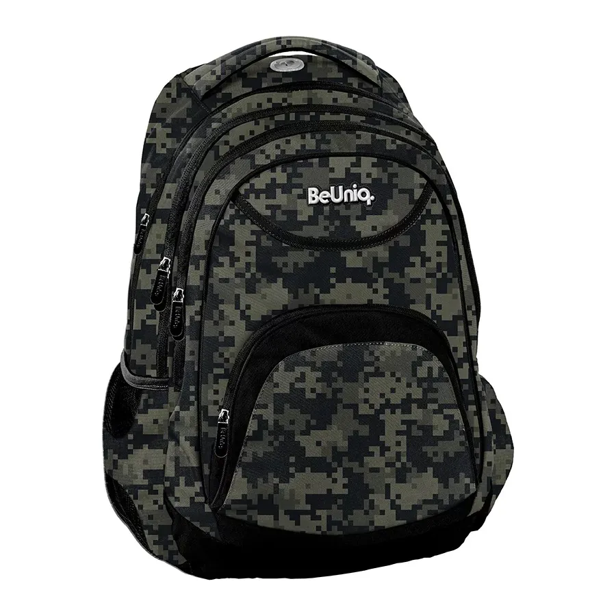 Školski ranac sa tri pregrade BEUNIQ Military grey 