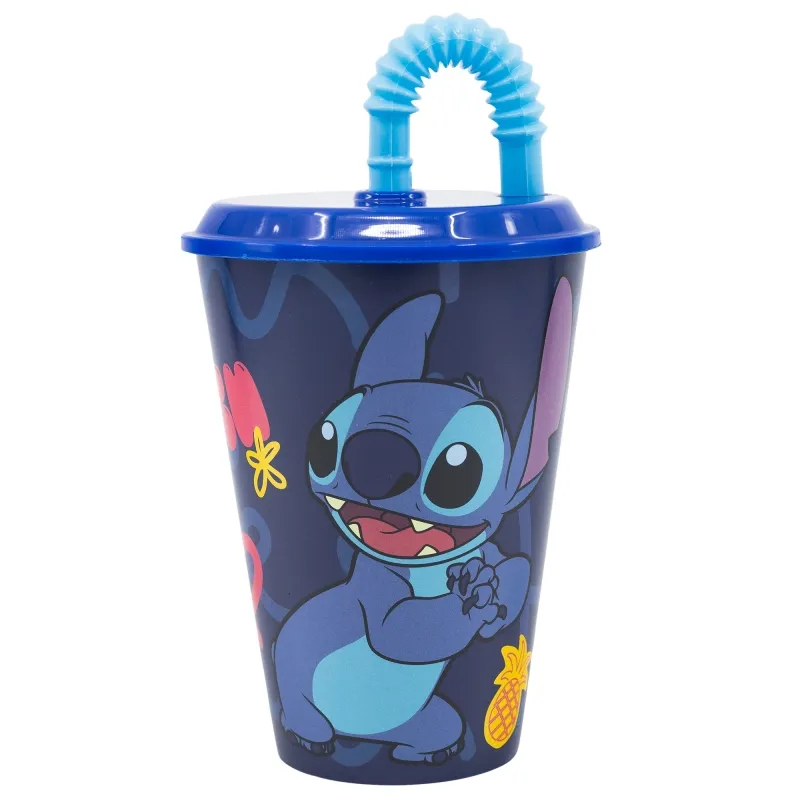 Plastična čaša sa slamčicom STITCH PALMS