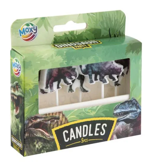 Rođendanske svećice 7 cm DINO PARTY 5 kom