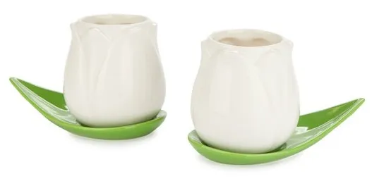 Set dve keramičke šolje sa tacnom LALE - BELE 