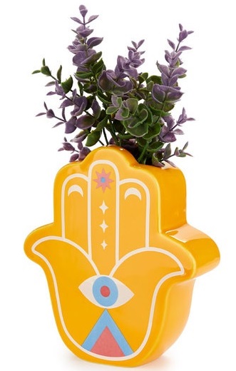 Keramička vaza za cveće RUKA - ŽUTA 