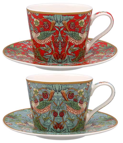 Šolja sa tacnom STRAWBERRY THIEF (dve vrste) 