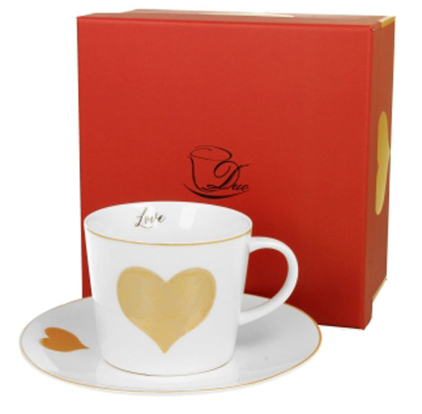 Šolja sa tacnom GOLD HEART 