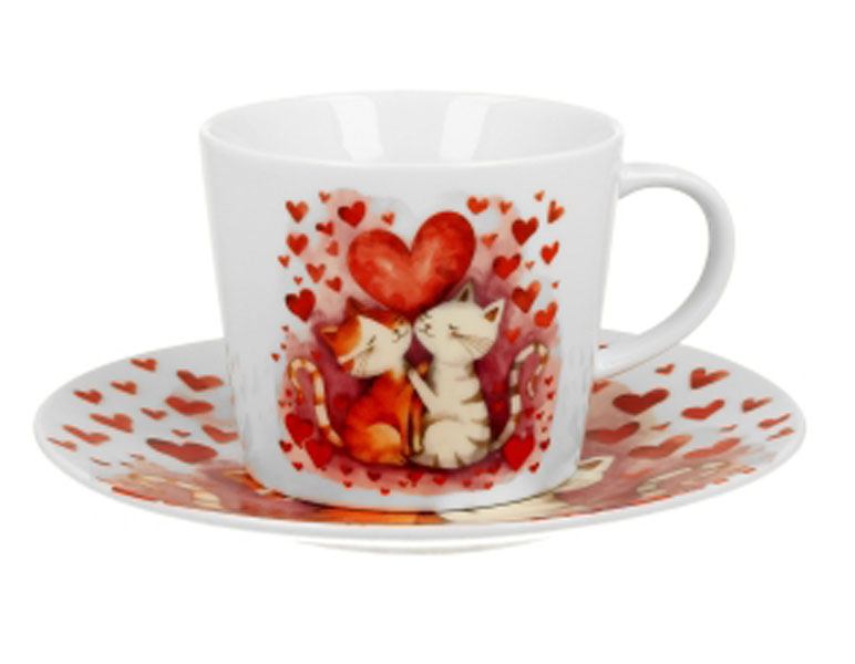 Šolja sa tacnom LOVING CATS 220ml 