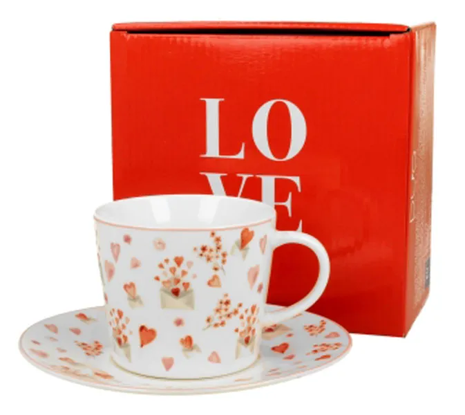 Šolja sa tacnom VALENTINE 220ml 