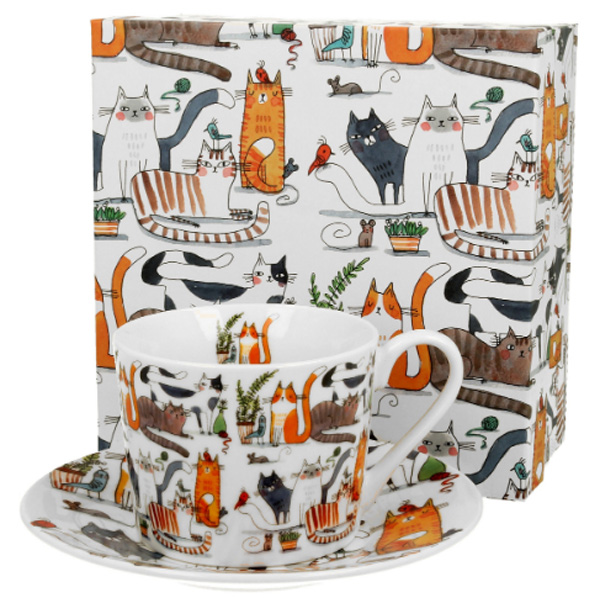 Šolja sa tacnom CAT'S WORLD - LAZY CATS 