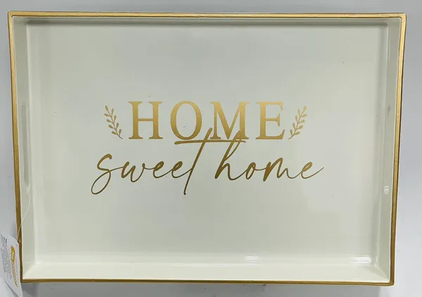 Poslužavnik pravougaoni HOME SWEET HOME - BEŽ 