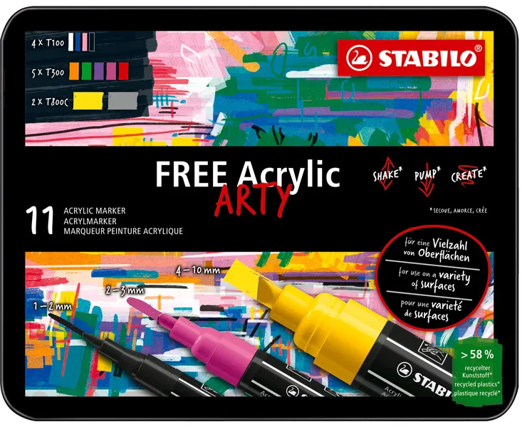STABILO FREE set markera na vodenoj bazi 11kom 