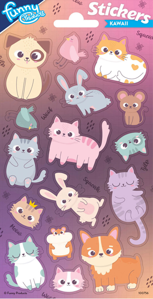 Set stikera ANIMALS - KAWAII 