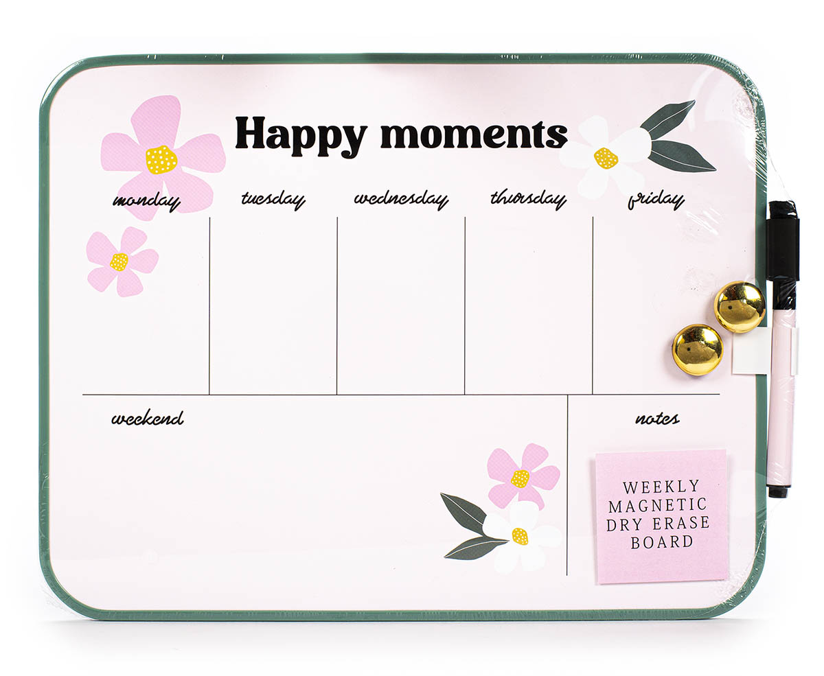 Magnetni nedeljni planer, suvo brisanje HAPPY MOMENTS 
