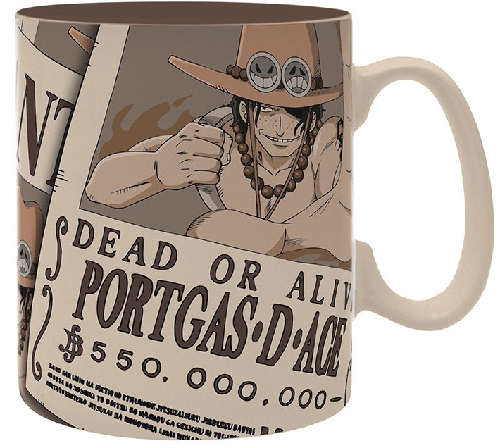 ONE PIECE šolja WANTED ACE 460ml 