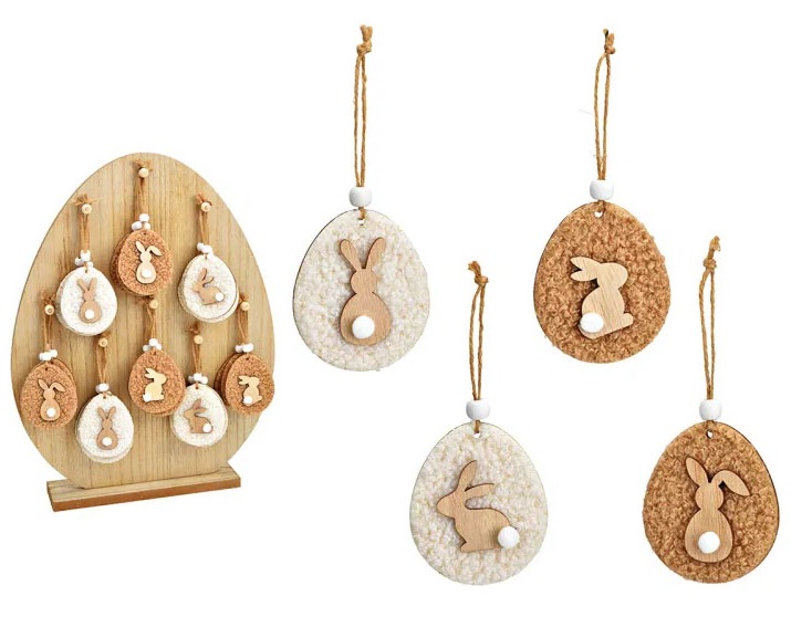 Uskršnji ukras JAJE NATUR 6x7cm (četiri vrste) 