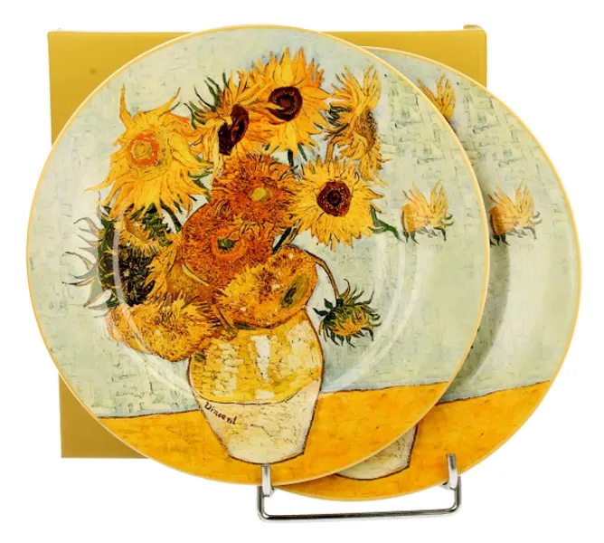 Dva dezertna tanjira  SUNFLOWERS -VAN GOGH 