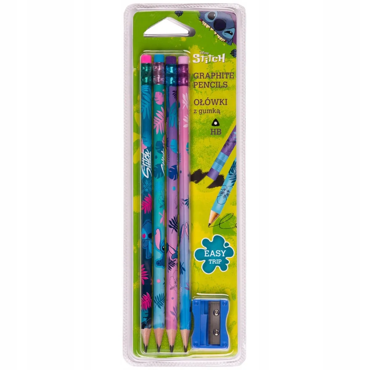 Set grafitnih olovaka HB 4 kom, DISNEY CORE Lilo & Stitch 