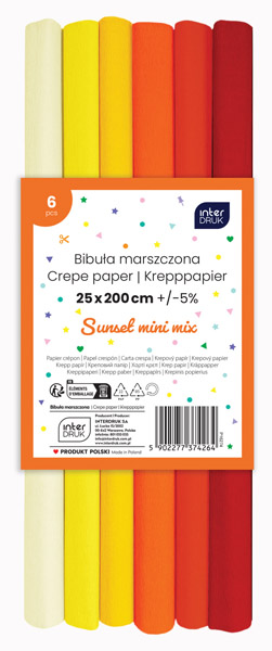 Set krep papira SUNSET MIX 200x25cm 