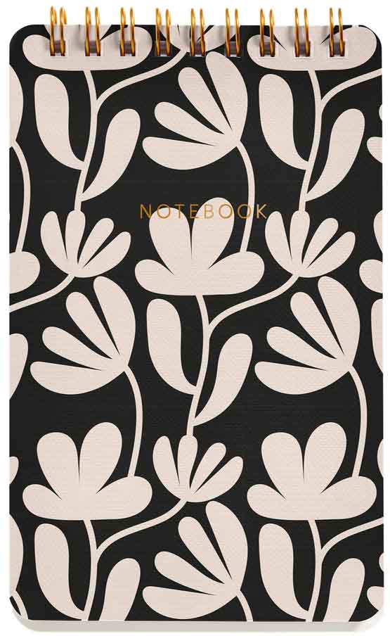 Notes sa spiralom PRINTED WHITE FLOWERS 