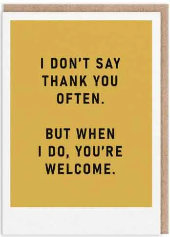 Čestitka YOU'RE WELCOME 