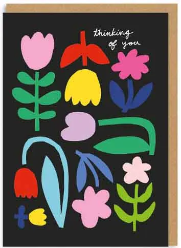 Čestitka BOLD FLORAL THINKING OF YOU 