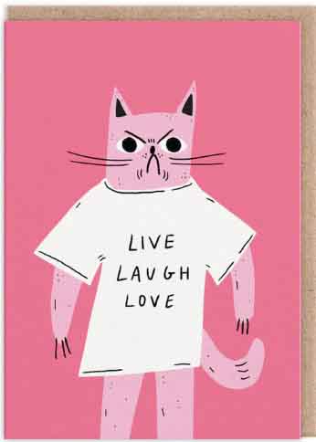 Čestitka LIVE LAUGH LOVE CAT 
