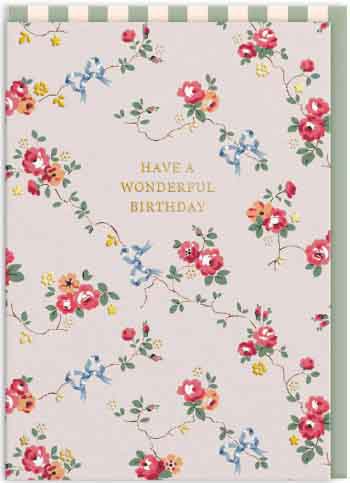 Čestitka CATH KIDSTON BOWS AND ROSES WONDERFUL 