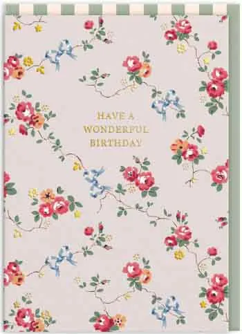 Čestitka CATH KIDSTON BOWS AND ROSES WONDERFUL 