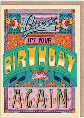 Čestitka GUESS IT'S YOUR BIRTHDAY AGAIN 