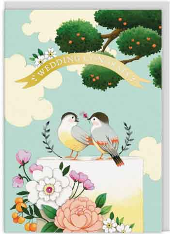 Čestitka WEDDING CONGRATS BIRDS 